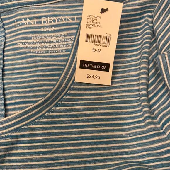 Lane Bryant Striped Perfect-Sleeve Swing Tee - Picture 4 of 6